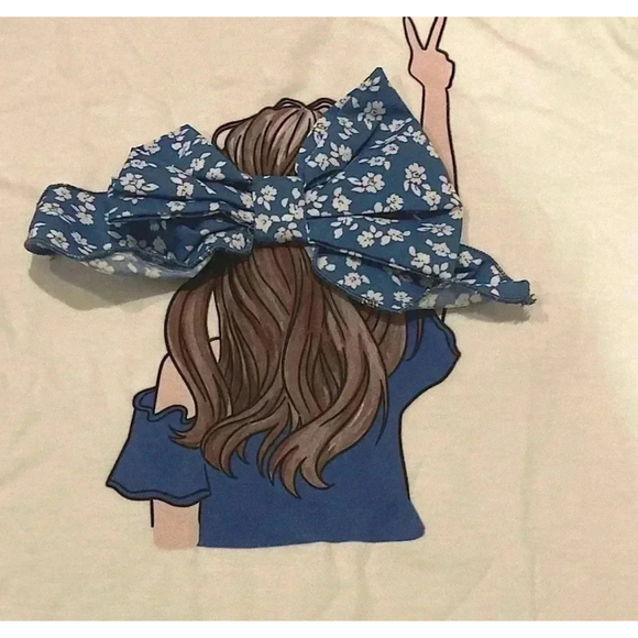 NWT SHEIN Girl’s 3-piece Set Blouse Shorts Hair Tie Sz. 11-12y - Picture 4 of 6